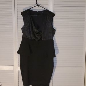 Black and gold peplum dress